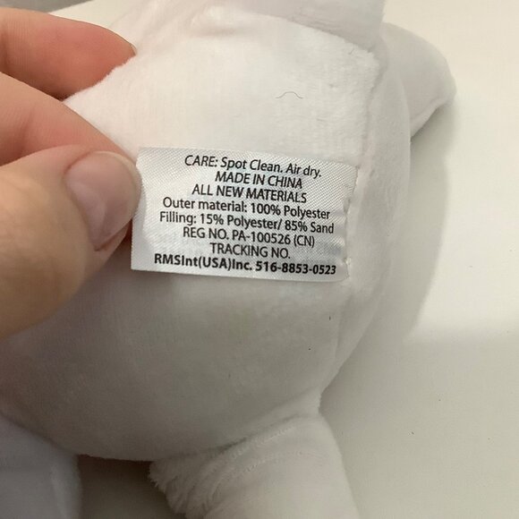 Dinosaur Plush Animal Toy White Red RMS International Small Front Pocket 7.5" - Picture 5 of 6